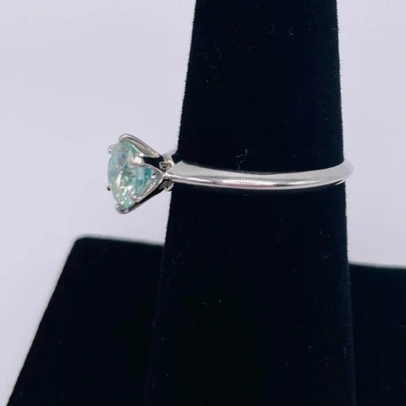1ct Lab Created Blue Diamon Ring - Picture 9 of 9